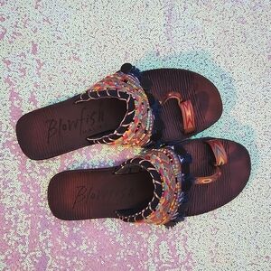 BlowFish Womens Sandles Size 8 Colorful Beading and Embriidery Great Shape!